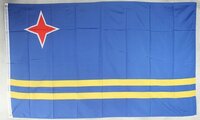 Jumada's - Arubaanse Vlag - 90x150cm - Polyester - Blauw geel - Afgestudeerd