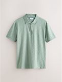 Next - Heren - Smart Jaquard poloshirt met standaard pasvorm - Groen
