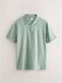 Next - Heren - Smart Jaquard poloshirt met standaard pasvorm - Groen