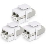 1aTTack.de 3x glasvezel keystone-connectoren OM1 of OM2 (UPC of PC) LC duplex female naar LC duplex female multimode beige