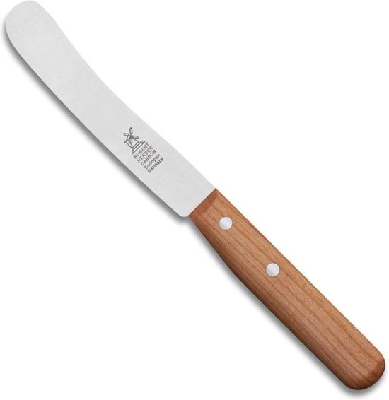 Robert Herder Ontbijtmes – Buckels – Carbonstaal – Lemmet 118 mm – Heft Kersenhout