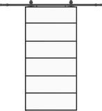 vidaXL Schuifdeur met beslagset, zwart, 102x205 cm, ESG glas