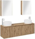 vidaXL Badkamerkastenset 5 st Artisanaal eiken Bewerkt hout