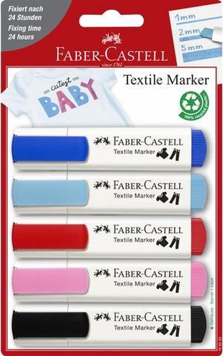 Faber-Castell Textielmarkers 5 stuks "BABY" FC-159530