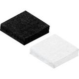 Gedotec Patins feutrés SINGLE angulaires autocollants 5 - 6 mm, 28 x 28 mm - blanc