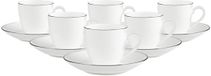 Villeroy & Boch Anmut Platinum No.1 Mokkatasse/Espressotasse mit Untertasse 60 ml 6er Set