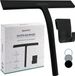 SEVANTE Douchewisser 23 cm - Siliconen Raamwisser - Badkameraccessoires - Douchewisser met houder - Wisser voor douche, glas en spiegel - Douchecabinewisser - Zwart