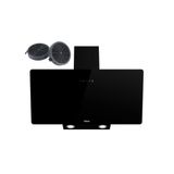 TEKA Decoratieve afzuigkap, verticaal, 90 cm, zwart, randafvoer | Touch-bediening, 3 snelheden, aluminium filter, terugslagventiel, koolfilter, DVB 94140 TOS BK