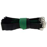 10 x klittenband-kabelbinders, 800 x 38 cm, zwart-groen, pluizig, klittenband, gelijkzijdig
