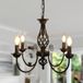 Comely IJzeren hanglamp, in hoogte verstelbaar, hanglamp, kroonluchter van smeedijzer, klassieke kaars, zwart, E14, kroonluchter voor eetkamer, keuken, slaapkamer, woonkamer