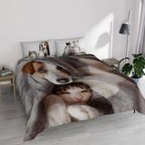 Italian Bed Linen Dekbedovertrek van microvezel met digitale print Goodnight, Peggy, tweepersoonsbed