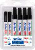 Artline Permanent Marker Set - 6 Stuks - Zwart