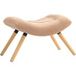 Pouf moderne en polaire avec pieds en bois, rembourré, pour salon, chambre, couloir, marron