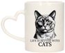 Bellatio Decorations Cadeau mok voor katten liefhebbers - Burmees - hartjes oor - keramiek - 300 ml