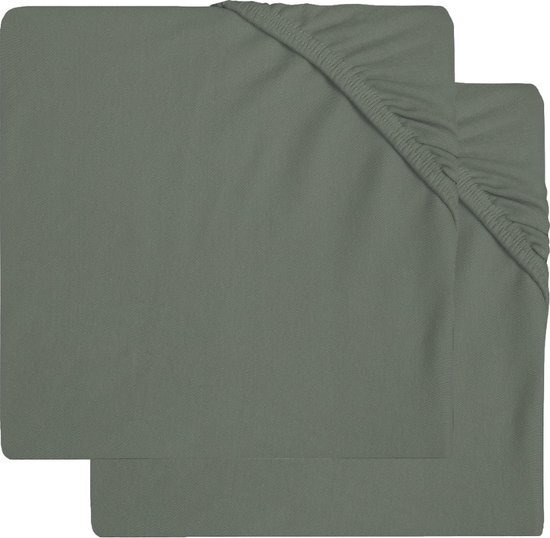 Jollein Jersey hoeslaken 2-pak as green 75x95 cm