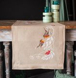 Vervaco Loper kit Roodborstjes in de winter - Borduurpakket - 40 x 100 cm