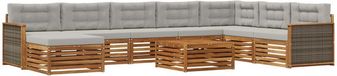 vidaXL Hoek loungeset 7 zitplaatsen Massief Acacia Hout Naturel et gris clair