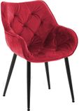 CLP Tanna Eetkamerstoel - Met armleuning - Velvet - Fluweel/rood