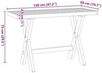 vidaXL Bureau NOAIN X-vormige poten 120x50x75 cm massief hout bruin