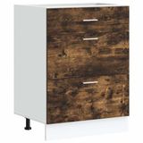 vidaXL - Meuble bas - Lyon - sculpté - bois - fumé - couleur chêne