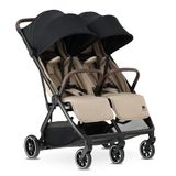 Deryan Luxe Rolo X2 V2 Duo Buggy - Compacte Dubbele Buggy - Nougat
