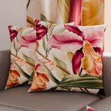 PETTI Artigiani Italiani - Paar kussenslopen 40 x 40 cm, van microvezel, decoratief kussen voor slaapkamer, bank, woonkamer, set van 2 kussenslopen, bloemenpatroon 36, 100% Made in Italy