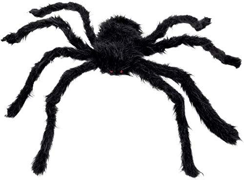 Boland 74394 - Harige spin, afmeting max. 70 cm, pluche decoratie voor Halloween, carnaval of themafeest, griezelige feestdecoratie