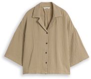 Tom Tailor Oversized Mousseline Blouse Katoen Dames Maat 38 Silver Olive