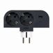 Simon Draaibare plug-adapter, 2 stopcontacten, 16 A (250 V, 3680 W) + 2 USB-poorten A+C (30 W), 180 graden rotatie en snel opladen voor mobiele telefoons en tablets, ideaal voor hoeken of achter