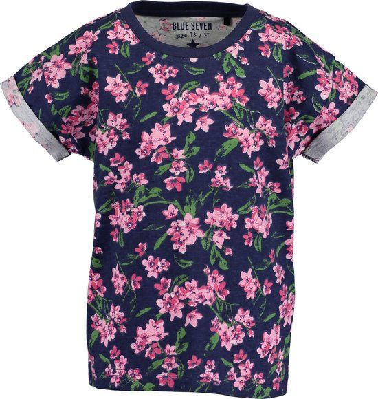 Blue Seven Meisjes T-shirt - Donkerblauw - Maat 98