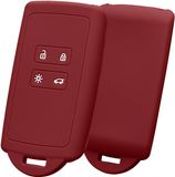 kwmobile autosleutelhoes geschikt voor Renault 4-knops Smartkey autosleutel (alleen Keyless Go) - Siliconenhoes in donkerrood - Sleutelcover