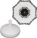 Merkloos Tuin parasol Kenia - met vulbare parasolvoet in wit - doek wit/zwart zebra print - D180 cm - polyester