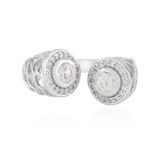 Cavill - Zilveren Ring met Cambodjaanse Zirkonen 0,86 ct - 925 Sterling Zilver Platina Verguld - Filigraan Elegant Design Damesring