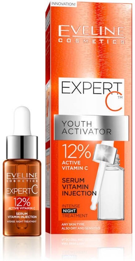 Eveline Cosmetics Expert C Youth Activator Serum Vitamin Injection Night 18ml