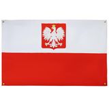 AZ FLAG Vlag Polen met adelaar 150x90 cm Pools Licht Polyester 4 Ringen