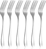 Ibenzoa® Set de 6 fourchettes en acier inoxydable 1810 de haute qualité, lavable au lave-vaisselle