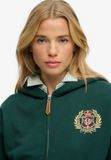 Superdry Country Club Zip Hoodie Femme Pin Sylvestre Foncé Coton/Polyester Taille 10