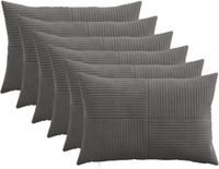 vidaXL Kussensloop 6 pcs ALMELO Donkergrijs 40 x 60 cm corduroy