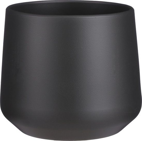 Mica Decorations Bloempot/plantenpot - mat grijs - H18/D21 cm - keramiek
