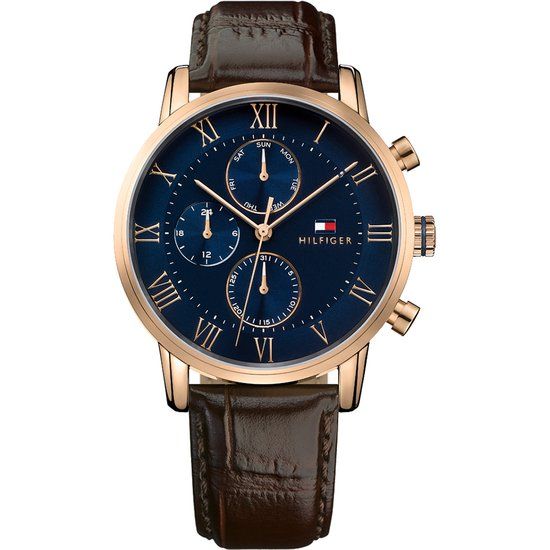 Tommy Hilfiger TH1791399 Horloge - Leer - Bruin - Ø 44 mm