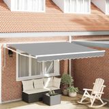 vidaXL Handmatige luifel frame 3 x 2,5 m wit gepoedercoat aluminium