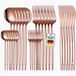Roxlin Service de couverts, 30 pièces, Service de couverts en acier inoxydable pour 6 personnes, Rose
