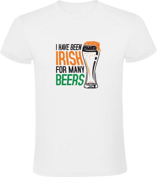 Sol's I have been Irish for many beers Heren T-shirt 4XL | St. Patrick's Day | Wit