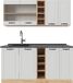 Vicco R-Line Eenpersoonskeuken – 160 cm, WB Antraciet Wit landhuis/gouden eik