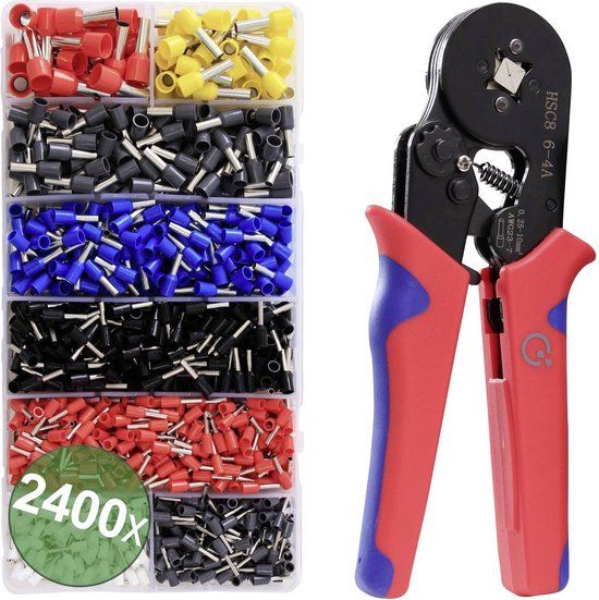 Quadrios 22T007 Krimptangset Adereindhulzen 0.25 tot 10 mm² Incl. assortiment
