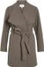 VILA - VICOOLEY COLLAR BELT COAT - NOOS - Dames - Gewatteerde jassen - Maat 38 - Polyester - Taupe