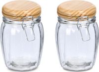 Zeller Weckpotten/inmaakpotten - 2x - 820 ml - glas - met beugelsluiting