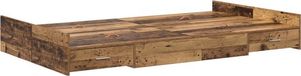 vidaXL Opbergbedframe met lade Oud Hout 120 x 200 cm Bewerkt hout