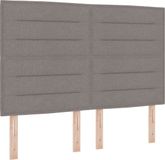 vidaXL Boxspringbed met hoofdeinde, taupe, 140 x 190 cm, stof