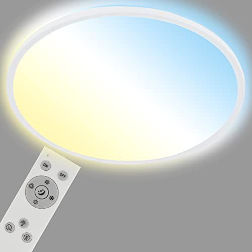 Briloner - LED Plafondlamp CCT - Ultra Plat - Dimbaar - Afstandsbediening - 480x30mm